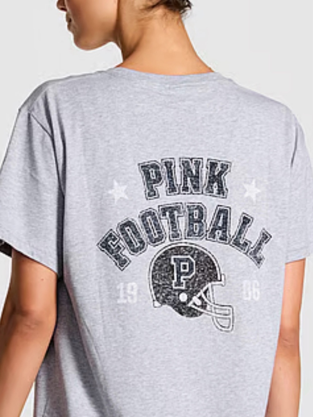 NWOT PINK Victoria’s Secret Campus Tee with 1986 PINK Champions Graphic. Large
